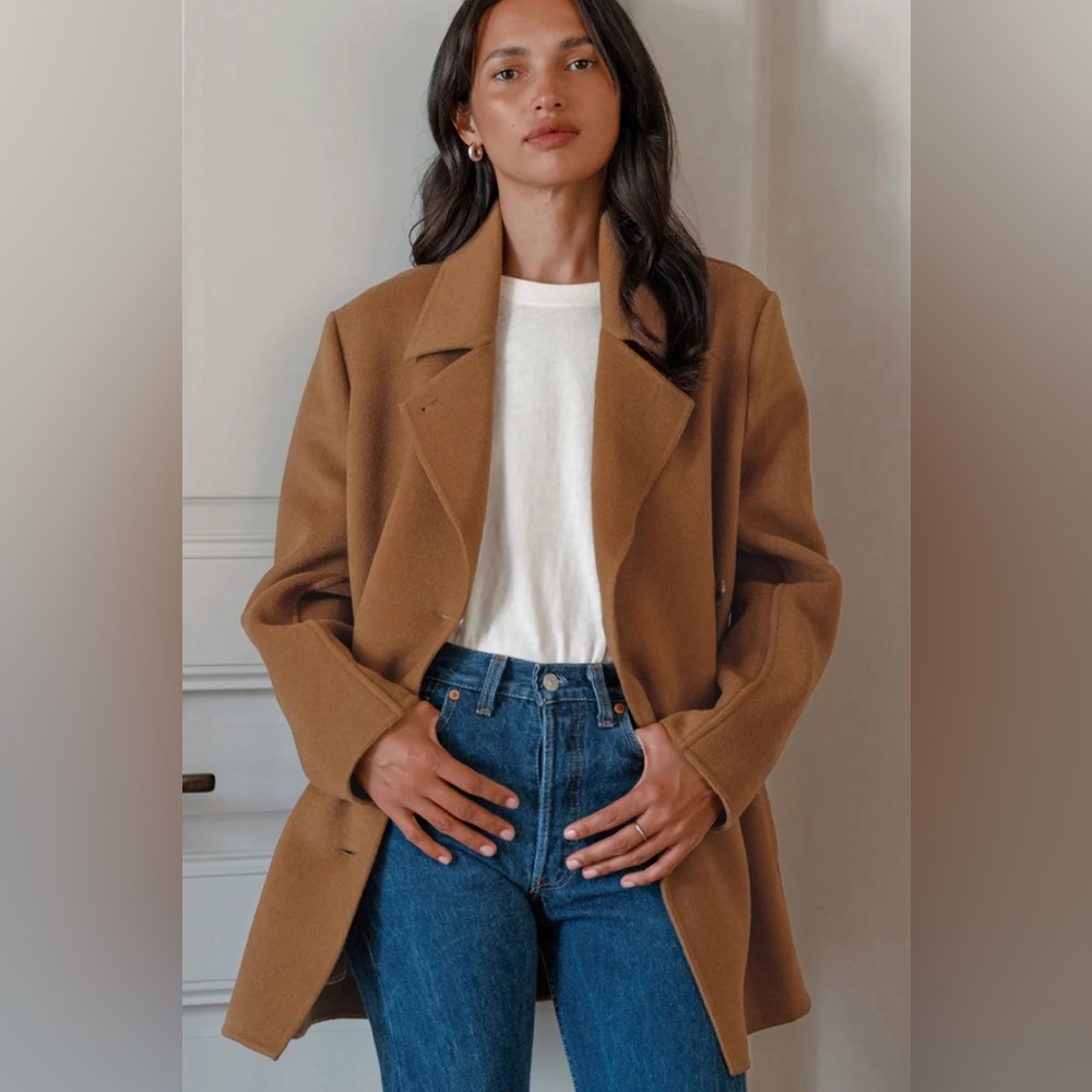 Jenni Kayne wool cashmere peacoat in amber NWT